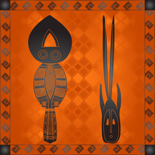 Afrika kültür sembolik süsler. Afrika kabileleri çizilmiş öğeleri el - Vektör, Görsel
