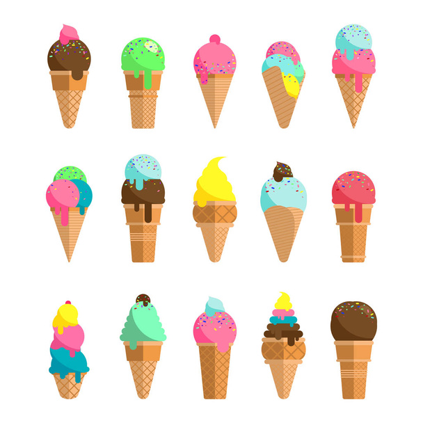 アイスクリームコレクション - ベクター画像
