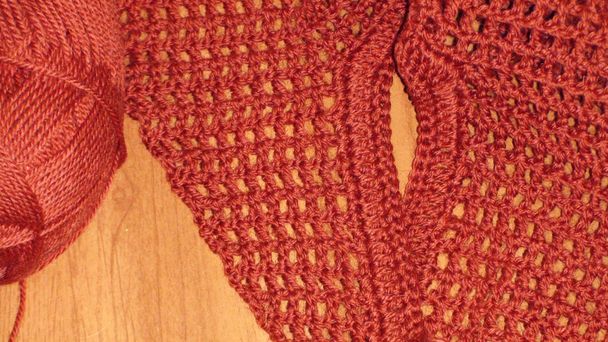 Texture. Knitted cloth. Knitting, hobby, needlework. Background. - Zdjęcie, obraz