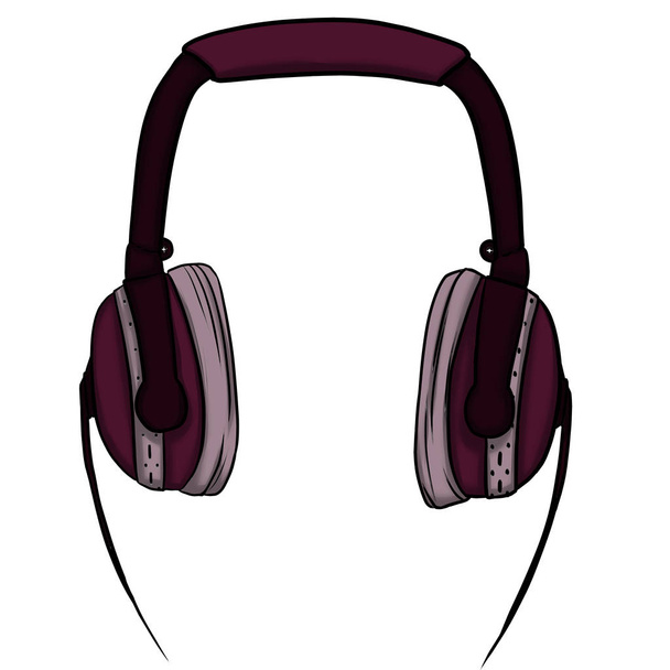 Headphones, stereo headphones, illustration. Gadget for listening to music. - Photo, Image