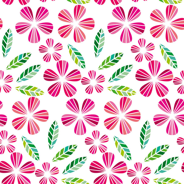 decorative leave and flower design element. geometry floral tropical seamless pattern for surface design. - Вектор, зображення