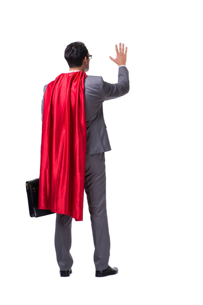 Superhero businessman isolated on white background - Photo, Image