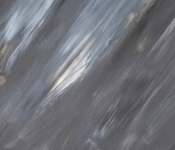 Grey acrylic background, acrylic painting, black abstract backdrop - Foto, afbeelding