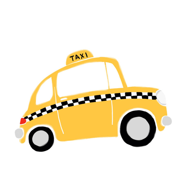 Cartoon yellow taxi - Photo, Image