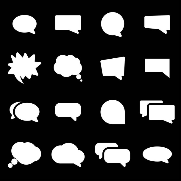 Vector white speech bubbles icons set - Vektor, kép
