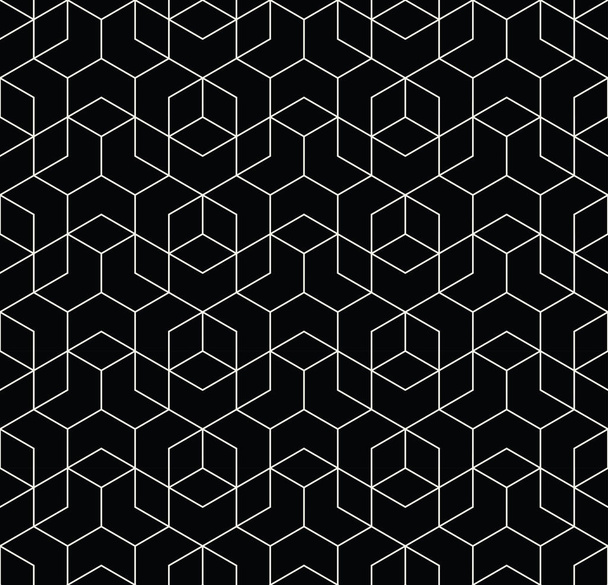 シームレスな幾何学的なライン グリッド キューブ パターン ベクトル - ベクター画像