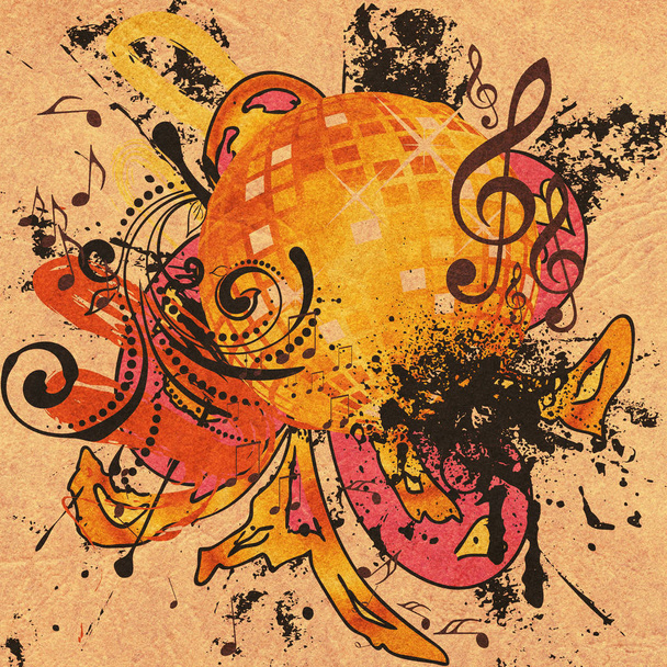 Grunge bola de disco dourado
 - Foto, Imagem