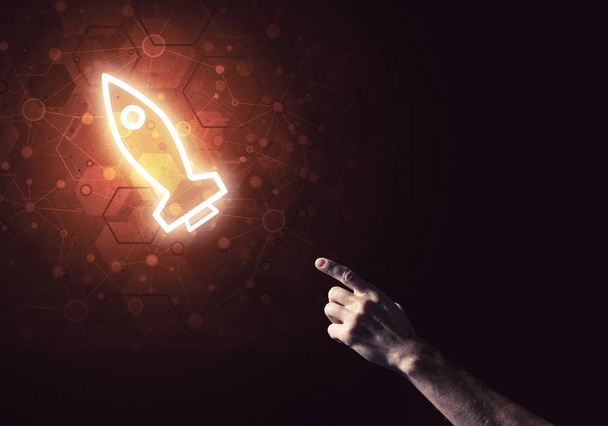 Rocket glowing icon  - Photo, image