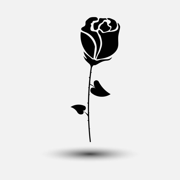 Symbol Rose, Blume, Dekoration, Geschenk Favorit - Vektor, Bild