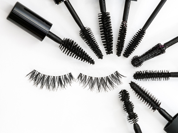 collection of a mascara brushes on white background. each one is shot separately - Photo, Image