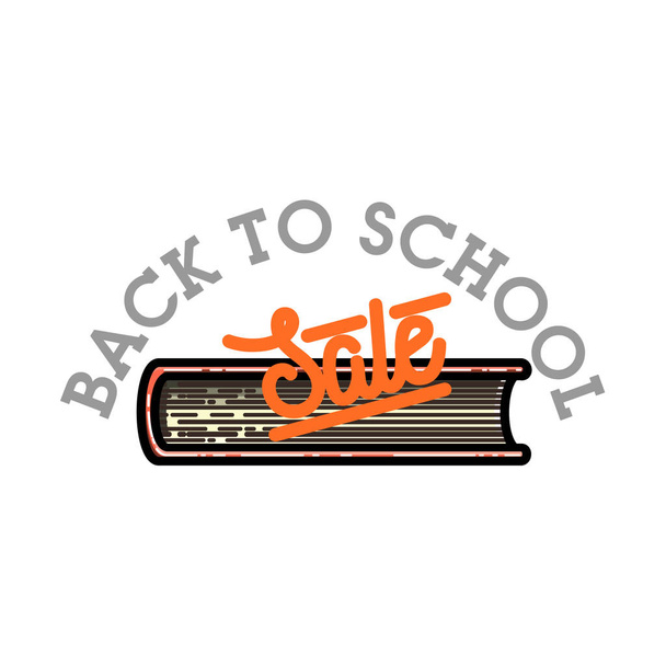 Цветной винтаж к эмблеме школьной распродажи
 - Вектор,изображение
