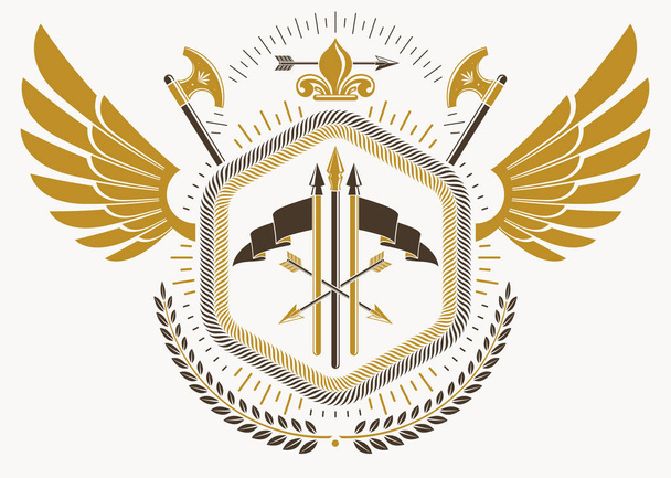 heraldic emblem illustration. - Vector, imagen