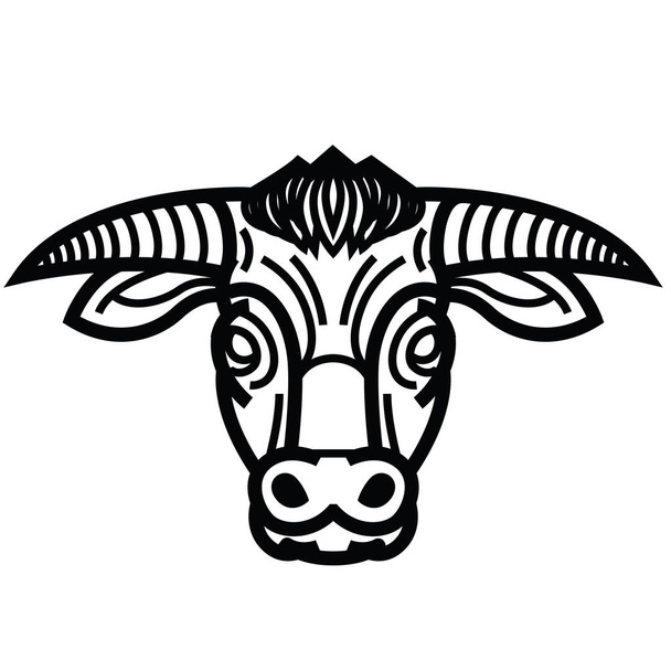 Head of powerful horned bull - Vektor, Bild