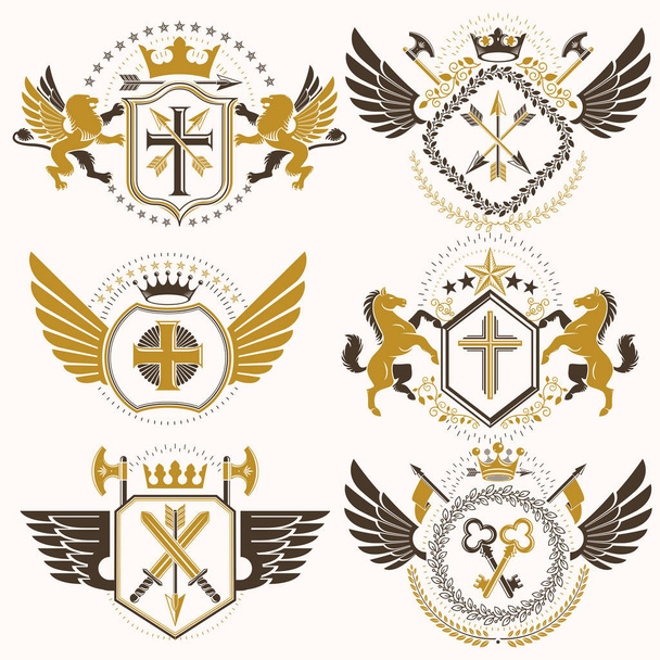 heraldic decorative coat of arms - Vecteur, image