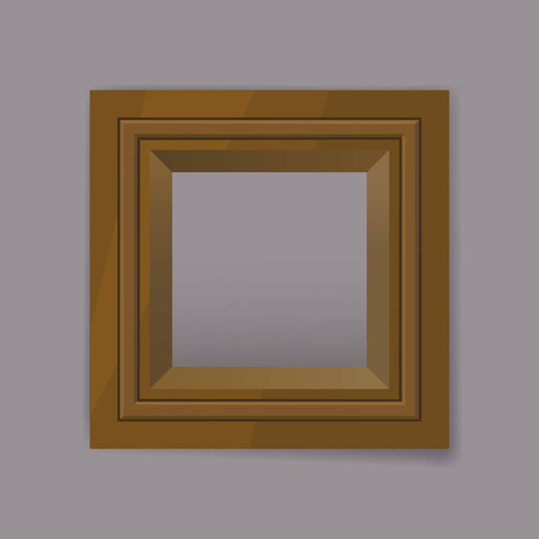 gold metal square frame blank - Wektor, obraz