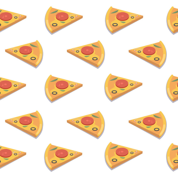 Pizza dilimi seamless modeli. Vektör çizim. - Vektör, Görsel