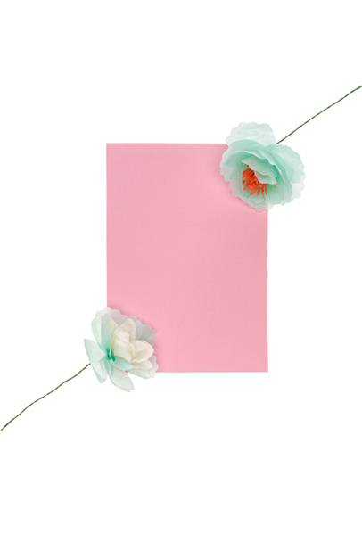 Flowers with greeting card  - Φωτογραφία, εικόνα