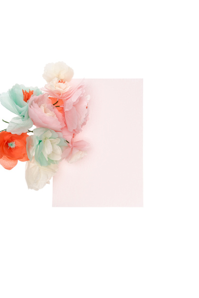 Decorative flowers with card  - Фото, изображение