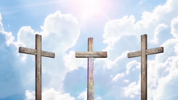 χριστιανική σταυρούς. έννοια της θρησκείας - Πλάνα, βίντεο