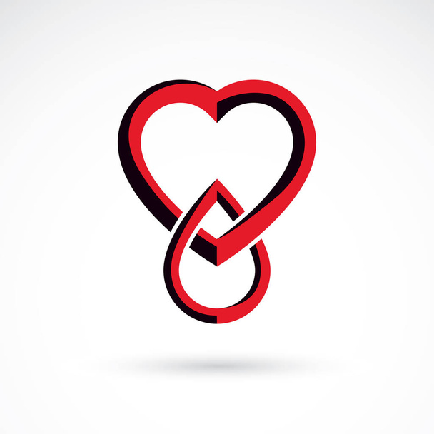 Red heart shape  - Vetor, Imagem