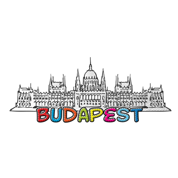 Budapeste belo ícone esboçado
 - Vetor, Imagem