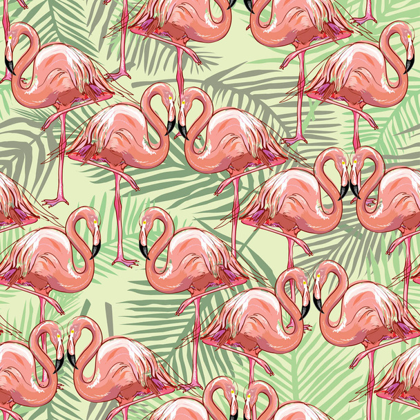 Flamingo silhouette, vector, illustration - Вектор,изображение