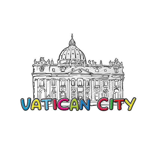 Vatikán krásné nakreslil ikonu - Vektor, obrázek