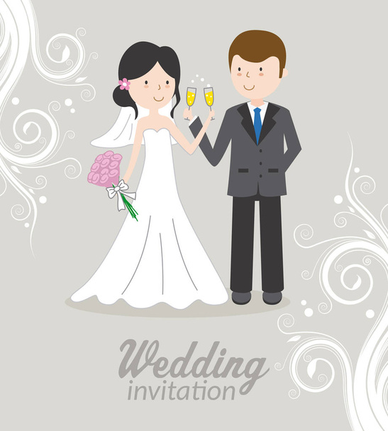 Wedding invitation card - Vektor, obrázek