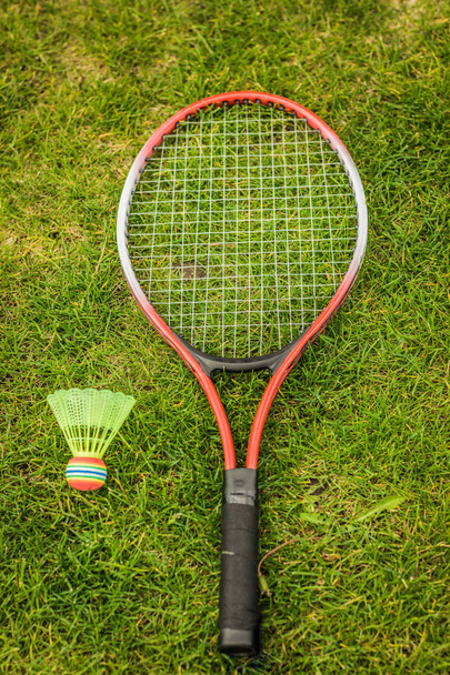 badminton racket and shuttlecock - Photo, Image