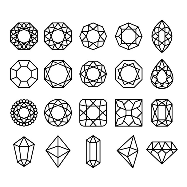 Diamond alakzatok beállítása - Vektor, kép