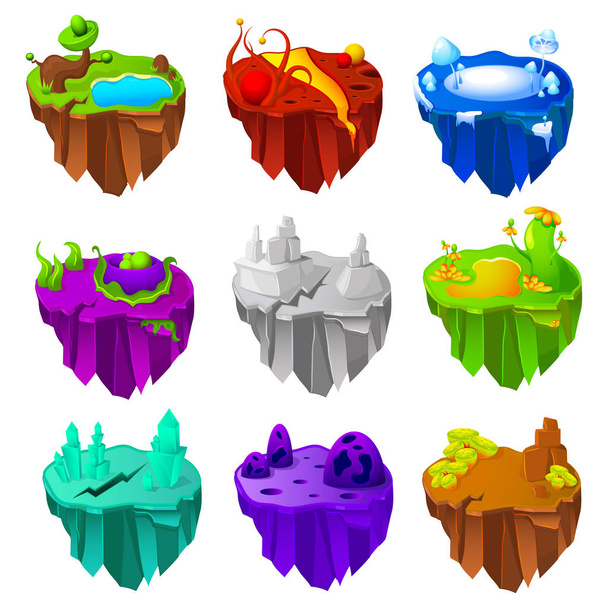 Set Of Islands Game Design - Vector, imagen