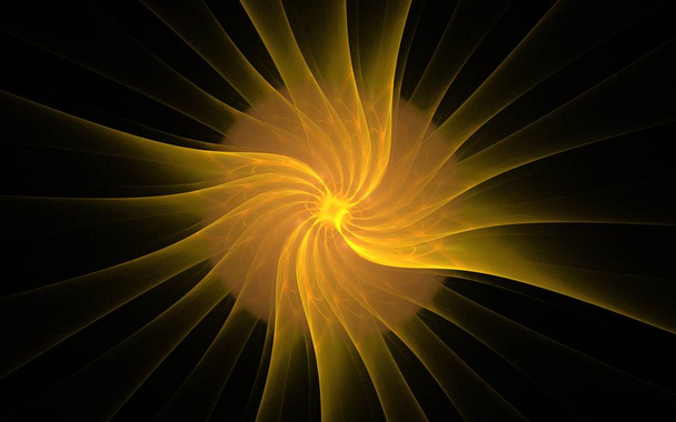 Bright yellow spiral star on a dark background - Photo, Image