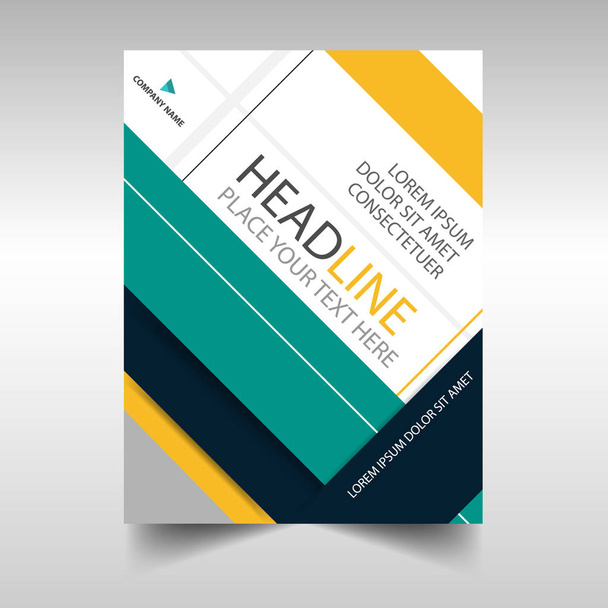 Зеленый желтый годовой отчет бизнес-брошюра Leaflet Flyer годовой отчет искушает дизайн, дизайн обложки книги, бизнес-презентация искушает, дизайн размера a4
 - Вектор,изображение