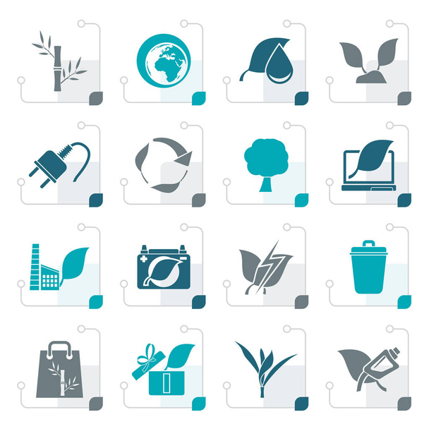 Stylized Environment and Conservation icons - Vector, Imagen