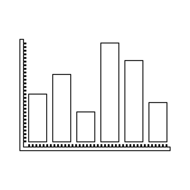 monochrome silhouette of statistical graphs thick bars - Vector, Image