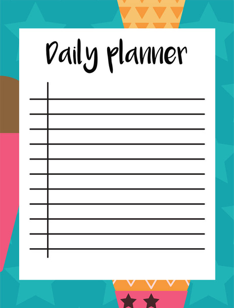 Daily planner in scandinavian style - Vector, Image