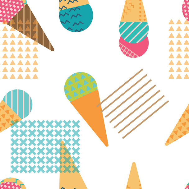 Ice-cream seamless pattern in scandinavian style - Vector, Image