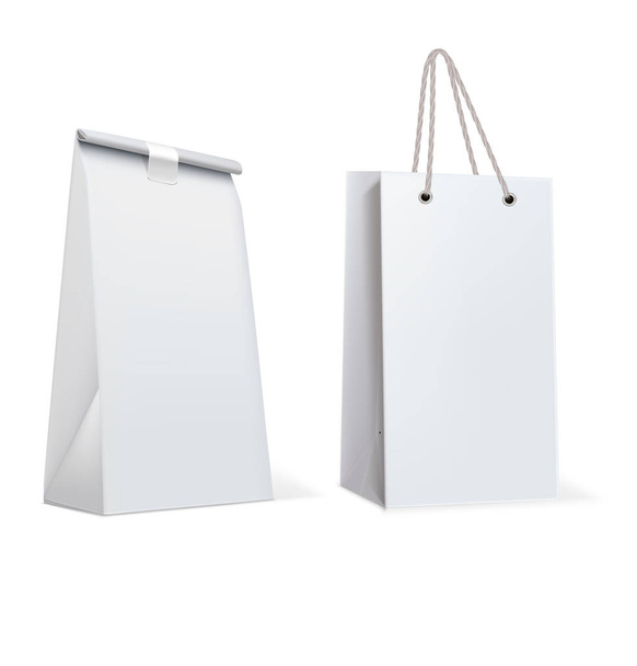 Χάρτινες τσάντες απομονωμένα σε λευκό. Εικονογράφηση διάνυσμα - Διάνυσμα, εικόνα