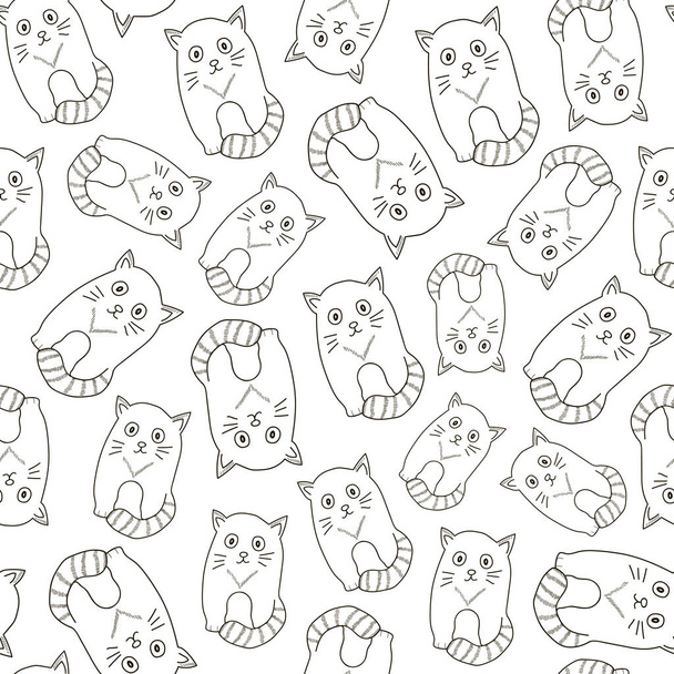 Seamless pattern from the cats. - Vektör, Görsel