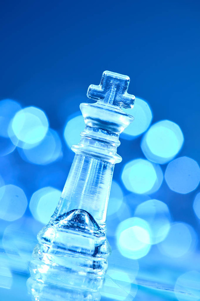échecs en verre bleu
 - Photo, image