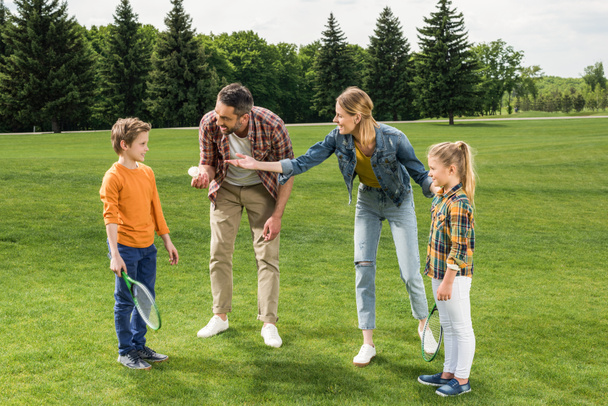 family playing badminton - Fotó, kép