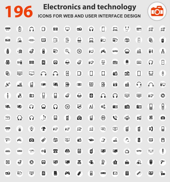 Conjunto de ícones eletrônicos
 - Vetor, Imagem
