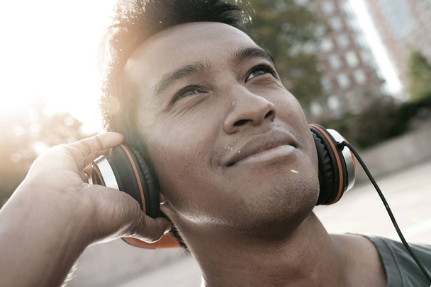 asian guy with headset on - Photo, image