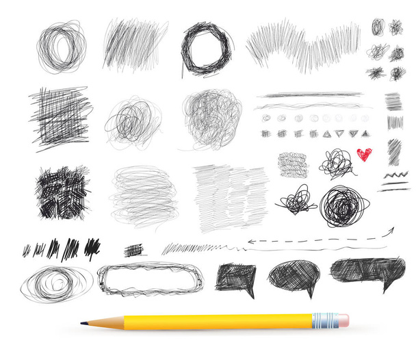 Esquisse ronde chaotique abstraite. Dessin au crayon pour votre dessin. Dessin à main levée. Illustration vectorielle. Isolé sur fond blanc
 - Vecteur, image