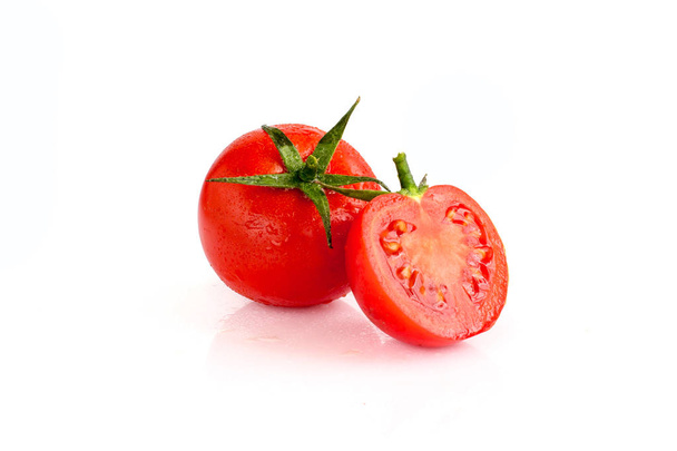 Fresh red tomato isolated on white background - Valokuva, kuva