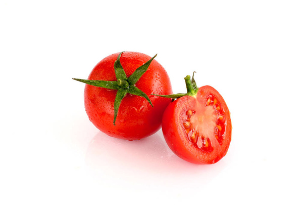 Fresh red tomato isolated on white background - Фото, изображение