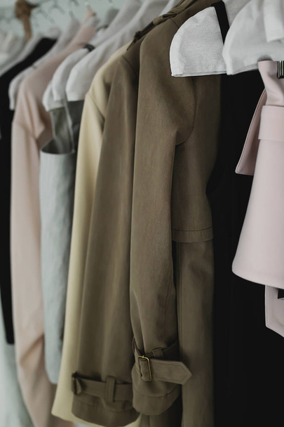 Designer clothes hanger in a row - Photo, Image