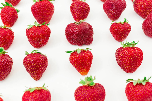 Strawberries  on white background. - Zdjęcie, obraz