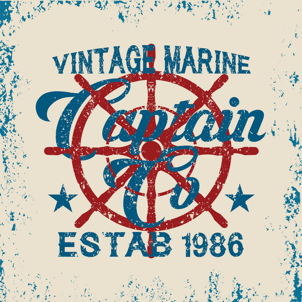 Rysunek Nyc t-shirt, morskie design, żeglarz wektor - Wektor, obraz