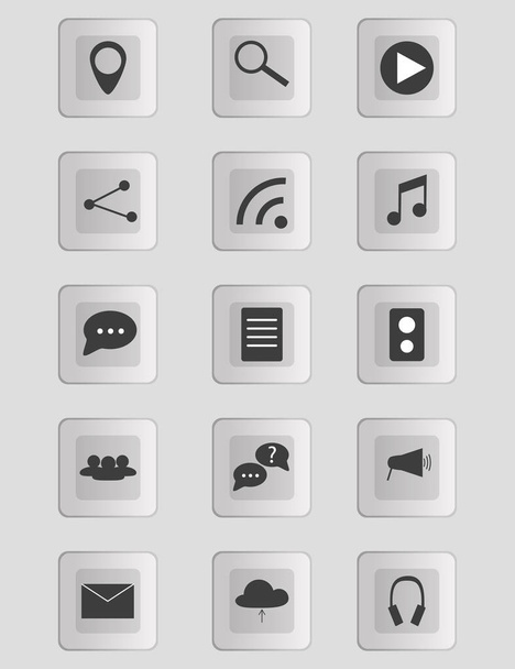 Set of Communication and Music Icons. Flat Design. - Wektor, obraz